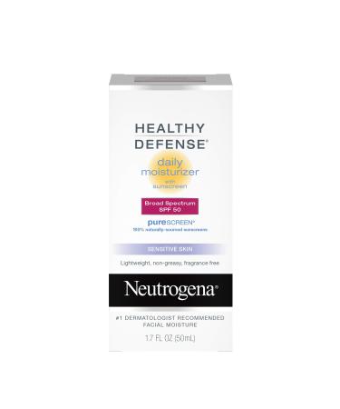 Neutrogena Healthy Defense Daily Moisturizer with Sunscreen Broad Spectrum SPF 50 Sensitive Skin 1.7 fl oz (50 ml)