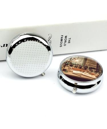Vintage Chemistry Lab Pill Box - 3 Compartment Portable Travel Pill Organizer for Handbag & Pocket - Buy Online on GoSupps.com