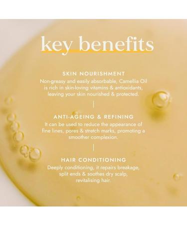 Fushi Organic Camellia Oil 30ml Best for Stretch Marks Dry Skin Dull Hair Fresh-Pressed Rich in rich vitamins A B C E Polyphenol Ethical & Vegan Society Approved Manufactured in the UK - Buy Online on GoSupps.com