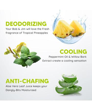 LetsShave Deodorizing Balls Balm for Men | Anti Chafing Anti Irritation Balm for Balls | Infused with Aloe Vera & Soyabean Extract | 100% Natural Ingredients Tropical Pineapple fragrance | 100ml - Buy Online on GoSupps.com