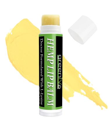 GreenIVe Vegan Hemp Lip Balm - Hydrating Moisturizer with Omegas 3 & 6 Vitamin E & L-Lysine - Handcrafted for Ultimate Care - Buy Online on GoSupps.com