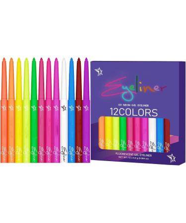 Color Eye Liner | 12 Colors High-Precision Pen Tip Liquid Liner Waterproof UV Fluorescent Eyeliners | Neon Glow Supplies Highly Pigmented Graphic Liners for Long-lasting Wearing - Buy Online on GoSupps.com