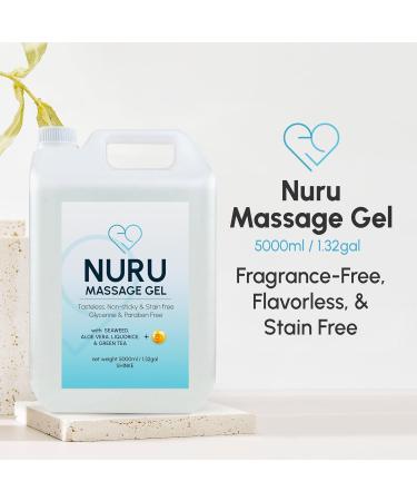 Japanese Nuru Massage Therapy Gel - Aloe Vera Seaweed Green Tea & Vitamin B5 (1.32 Gal) - International Shipping - Buy Online on GoSupps.com