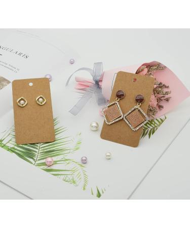 Twavang Earring Card Holder Set - 100 Kraft Paper Display Cards, 100 Clear Earring Backs, 100 Self Adhesive Bags - Brown 3.5 x 2 - Ideal for Jewelry Display - Buy Online on GoSupps.com