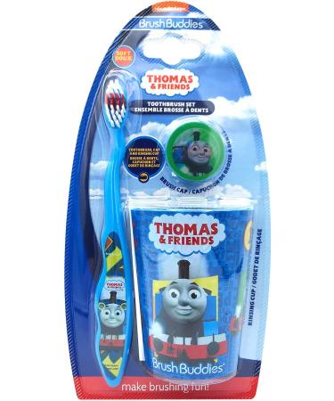 Thomas & Friends Happy Brushing Time Toothbrush Set for Kids - Soft Bristles, Protect Cover Cap, Rinsing Cup - Buy Online on GoSupps.com