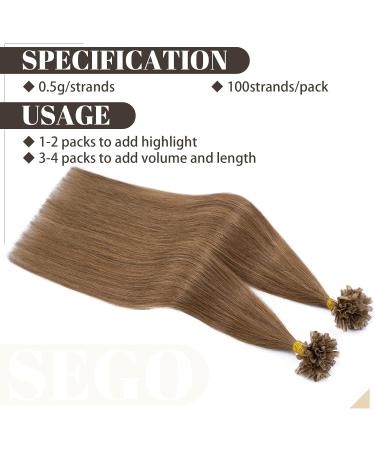 Buy SEGO SONNGING 100% Human Hair Extensions - 0.5g U-Tip Keratin Light Brown #6-1 45 cm (50g) - International Shipping - Buy Online on GoSupps.com