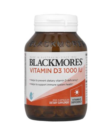 Blackmores Vitamin D3 25 mcg (1 000 IU) 200 Capsules