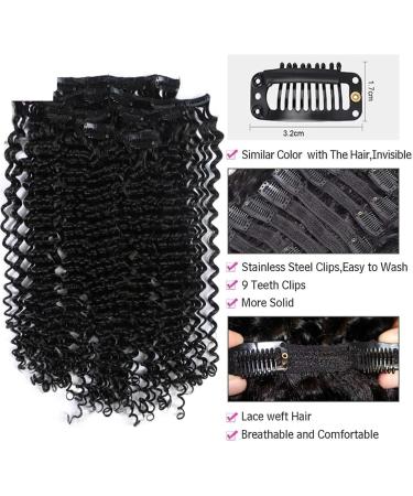 Clip in Hair Extensions 12-26 Inch Kinky Brazilian Human Hair Curly Clip In Hair Extensions Deep Wave Double Weft Full Head Human Hair 120g Curly Hair Extensions for Women 8pieces Clip in Extensions 22 inches - Buy Online on GoSupps.com
