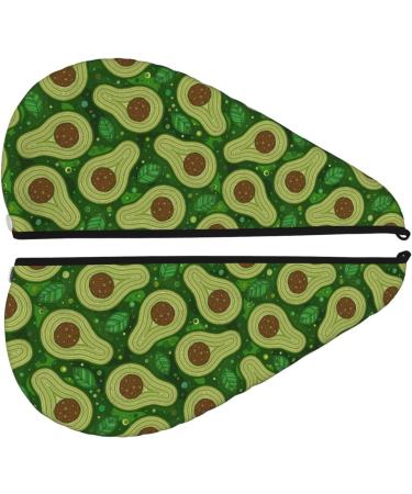 Hair Towel Wrap - Quick Drying Towel Turban with Button | Colorful Avocado Design - Buy Online on GoSupps.com