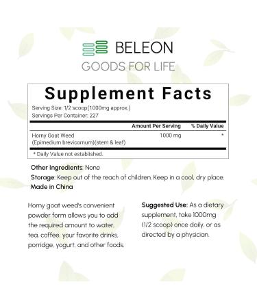 Horny Goat Weed Powder 8 oz - Pure Epimedium Powder for Men and Women Energy and Immune System Support - Buy Online on GoSupps.com