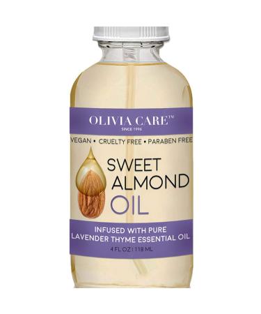 Olivia Care Sweet Almond and Lavender Essential Oil 100% Natural & Vegan | Moisturize Soothing & Protects from Impurities. Promote Circulation & Replenish Skin