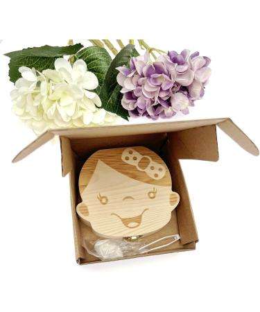 JZK Wooden Baby Milk Teeth Keepsake Box - Perfect Gift for Girls | Baby Tooth Holder for 4-12 Years | Ideal Birthday or Christening Present - Buy Online on GoSupps.com