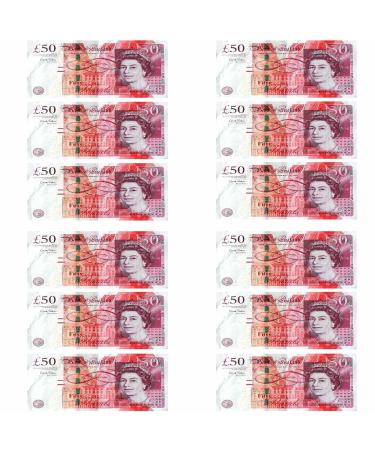 12x 50 Notes Edible Money Pounds Edible Rice Paper Cupcake Toppers Birthday Note