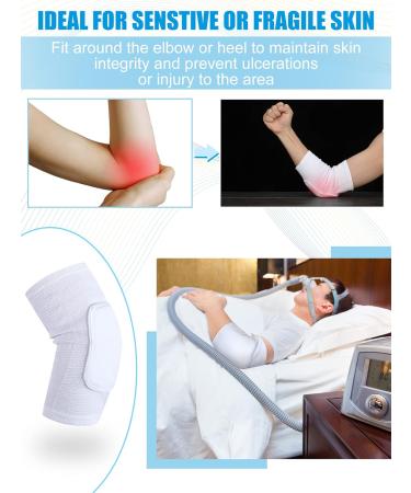 Sosation 8 Pcs Knit Elastic Heel & Elbow Protectors | Pressure Sore Relief & Skin Ulceration Protection for Elderly | Comfortable Elbow Sleeves (M - Buy Online on GoSupps.com