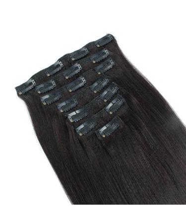 Sassina 10A Real Remy Thick Yaki Straight Clip in Hair Extension for Black Women 18 Inch Natural Color - 120g, 7 Pieces, Double Wefts - YS - Buy Online on GoSupps.com