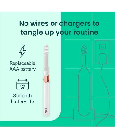 Quip Sonic Toothbrush for Adults - Electric Soft Bristle with Timer Extra Brush Head & Travel Cover - Copper - International Shipping Available - Buy Online on GoSupps.com