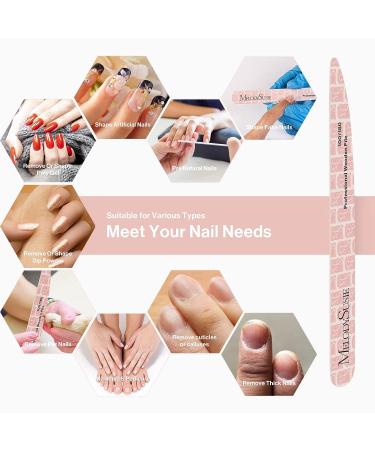 MelodySusie 10 PCS Professional Wooden Nail Files - 100/180 Grit Double Sided Emery Boards for Acrylic Nails - Washable Manicure Pedicure Tools in Pink - Ideal for Home and Salon Use - Buy Online on GoSupps.com