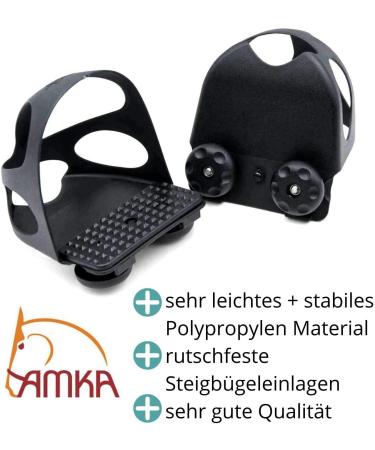 Compositi Stirrup Insert with Slip Protection - 1 Pair (2 Pieces) for Children | Black Safety Stamping Iron Insert with Cap - International Shipping Available - Buy Online on GoSupps.com