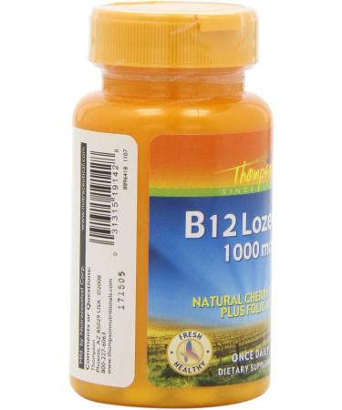 Thompson B12 Lozenge - Natural Cherry Flavor 1000 mcg | 30 Lozenges | Energy & Wellness - Buy Online on GoSupps.com