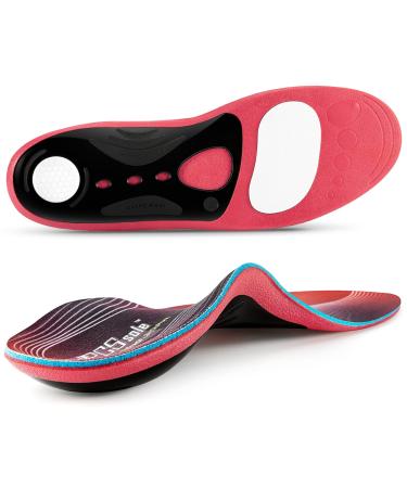 PCSSole Orthopedic insole high arch Support shoe inserts flat foot deposits shoes insole work shoes for flat feet plantar fascititis foot pain S: men (6-8)/Women (7-9) 26cm 320-Red