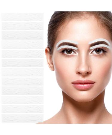 Healeved 12 Sheets Eyebrow Stencil Kit Brow Stickers Eyebrow Stencils Disposable Eyebrow Tape Adhesive Eyebrow Template