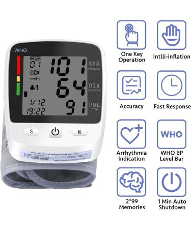 Wrist Blood Pressure Monitor with USB Charging and Voice Broadcast - OMKER Digital BP Cuff with Large Display Screen - Buy Online on GoSupps.com