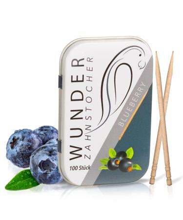 Wonder TOOTHPICKS - in 7 Refreshing Varieties - TOOTHPICKS with Flavor - Tasty TOOTHPICKS (Blueberry - Blaubeere)