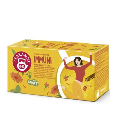 Teekanne Harmony Immuni Herbal Tea with Vitamin C Honeybush Lemon Verbena Peppermint Lemon Grass Marigold Immune System Support 20 Teabags
