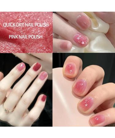 Glitter Nail Polish Nail Varnish - Glitter Pink Nail Polish for Festival - Quick Drying & Long Lasting Holographic Nail Polish - Oil-Based Formula & No Need Baking Pearl Nail Polish for Women(07 PINK) - Buy Online on GoSupps.com