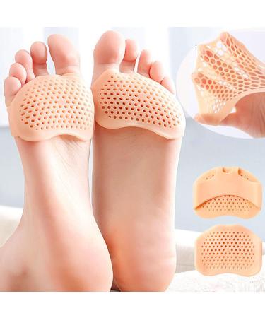 Ball of Foot Cushions - Soft Gel Metatarsal Pads for Pain Relief in Heels & Shoes - 5 Pairs (3 Beige, 2 White) - Women Men - Calluses, Bunions, Corns, Morton Neuromas - Buy Online on GoSupps.com