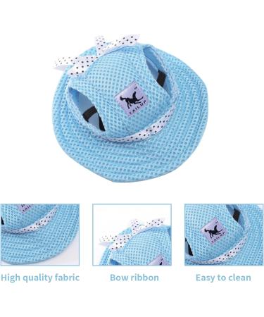 Adjustable Dog Sonnen Hat | Baseball Cap with Ear Holes | Summer Sun Protection for Small Dogs Puppies & Cats - S Blue - Buy Online on GoSupps.com