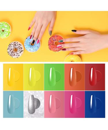Imtiti Neon Gel Nail Polish Kit - 12 Pcs Set with Base & Top Coat - Green Pink Blue Red Glitter Colors - Long Lasting Soak Off UV Gel Polish - DIY Nail Art Starter Kit for Women & Girls - Buy Online on GoSupps.com