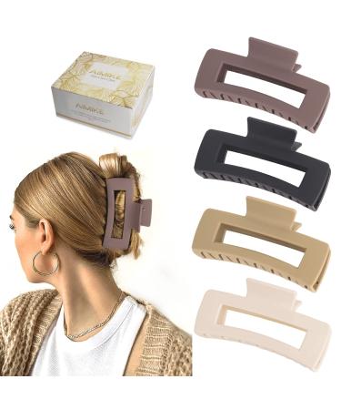 Aimike 4 pieces of hair clip tall 11 cm plastic slipproof hair clip women hair with strong hold large hair clips hair styling accessories for women girls thick and thin hair matt pattern 1 - Buy Online on GoSupps.com