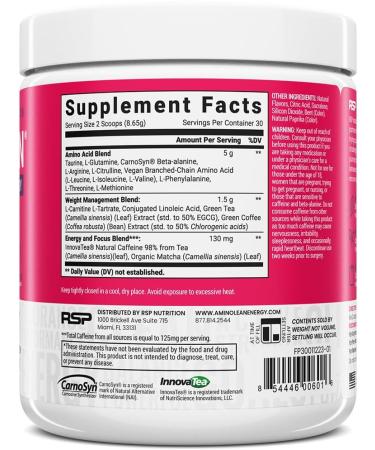 AminoLean Pre Workout Powder - Amino Energy & Weight Management with BCAA & Natural Caffeine - Preworkout Boost for Men & Women - Fruit Punch Flavor - 30 Servings - Buy Online on GoSupps.com