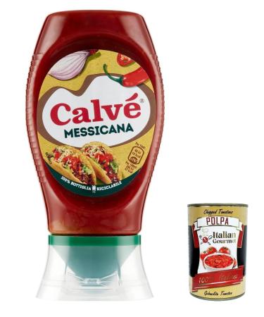 Italian Gourmet E.R. Calv Salsa Messicana 12 Extra Keys Tomato and Chilli Spice Sauce 250ml + Polpa Italian Gourmet 400g