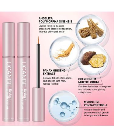 UCANBE Lash Serum (2 Pcs 10ml) - Eyelash Growth Serum for Longer Thicker Lashes & Bold Brows - Enhance & Strengthen Eyelashes & Eyebrows - Buy Online on GoSupps.com