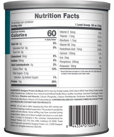 Designer Protein Lite Vanilla Cupcake 9.03 oz - Low Calorie Protein Powder (Pack of 1) - Buy Online on GoSupps.com