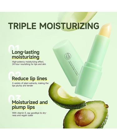 2 Pack Hyaluronic Acid Lip Balm Avocado Moisturizing Lip Balm for Prevents Dry Reduces Lip Lines Refreshing Soothing for Lip Softening & Hydration - Buy Online on GoSupps.com