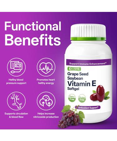 Kylinffe Grape Seed Extract 50mg | Antioxidant Supplement with Vitamin E Supports Immune & Heart Health Quick Release Capsules 60 Count - Buy Online on GoSupps.com