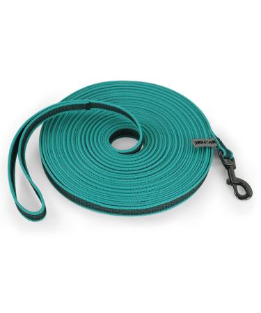 Wolfone 10m Lake Green Lightweight Training Dog/Cat Lead Non-Slip Latex Silk Daily Dog/Cat Lead for Large Medium Small Dog/Cats Fit for Recall Camping Walking