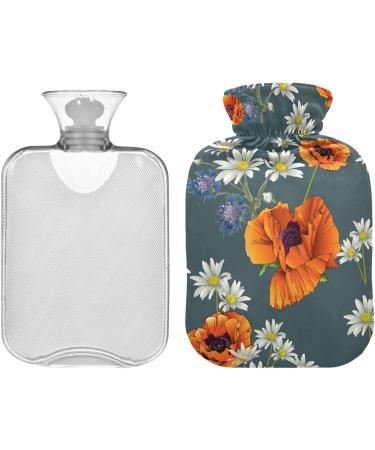 Buy NAANLE Vintage Goose Transparent Hot Water Bottle - 2L for Menstrual Cramps Pain Relief & Heat Therapy - Flower Poppy Design - Buy Online on GoSupps.com