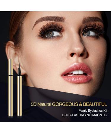 Magic Magnetic Eyelashes and Eyeliner Kit - 3D 5D Natural Look False Lashes - No Glue Needed - 7 Pairs Eyelashes + Eyeliner Pen (Blue) - Buy Online on GoSupps.com