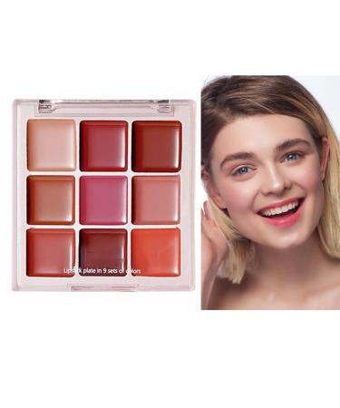 TYUKXJH 9-Color Lip Gloss Palette for Women - Moisturizing Non-Stick Water-Resistant Long-Lasting for Girls Special Occasions Parties Makeup Effect