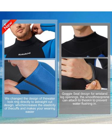 3mm Men's and Women's Wetsuit for Cold Water Diving and Water Sports - X-Large (Black/Blue) - Buy Online on GoSupps.com