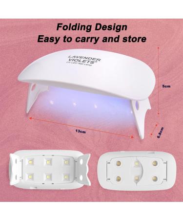 Lavender Violets 19 Pcs Gel Polish Starter Kit with LED Nail Lamp - Winter White, Grey, Christmas Red & Gold Glitter - Soak Off UV Base, Matte Top Coat, Nail File, Sticker - Manicure Tool Set for Dinner Date - Buy Online on GoSupps.com