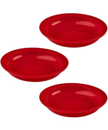 Providence Spillproof Inner Lip Plate - 9" Red - 3 Pack