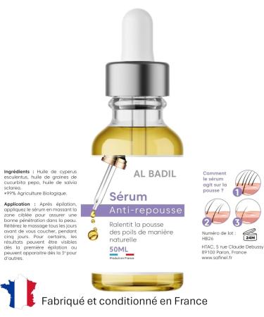  al badil Anti-Hair Regrowth Serum 100% Natural Inhibitor for Women and Men Painless Fast Results Fight against Ingrown Hair "Made - Buy Online on GoSupps.com