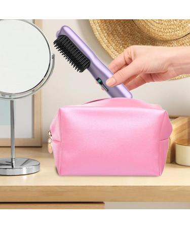 Hair Straightening Brush - USB Rechargeable & Anti-Scald Hot Brush for Silky Hair | 1 Step Heated Styling Comb for All Hair Types - Purple - Buy Online on GoSupps.com