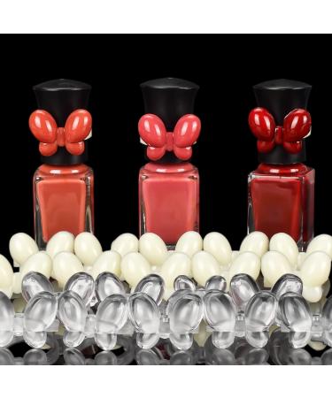 ATOMUS 100pcs Butterfly Nail Polish Displays Polish Gel Nail Chart with Ring Transparent and White Ring Manicure Tip for Nail Art Colour Display Tool KIT 4