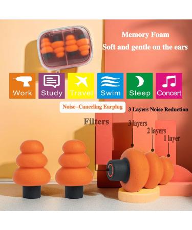 Soft Memory Foam Ear Plugs - 28dB Noise Reduction Ideal for Sleep Concerts & Travel - Anti Snore Earbuds (Orange - Buy Online on GoSupps.com